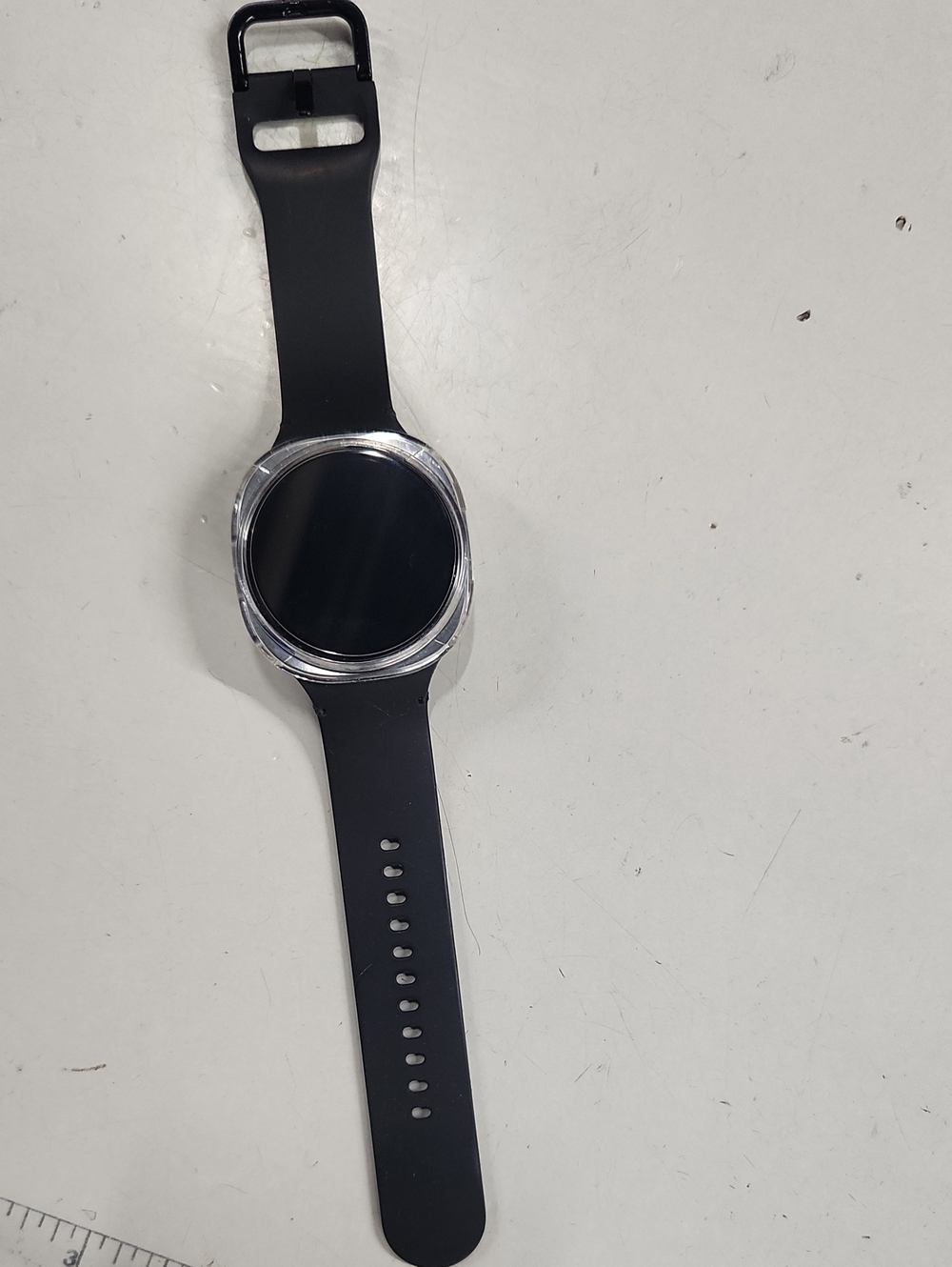 Black Silicone Smartwatch with Clear Case